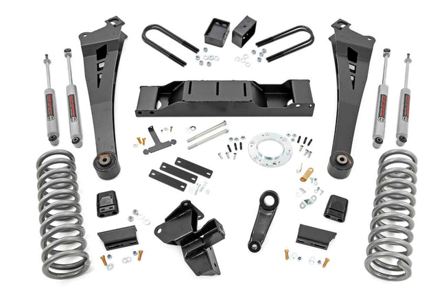Rough Country 5 Inch Dodge Radius Arm Suspension Lift Kit 19-20 RAM 3500 4WD Diesel, Dual Rear Wheels