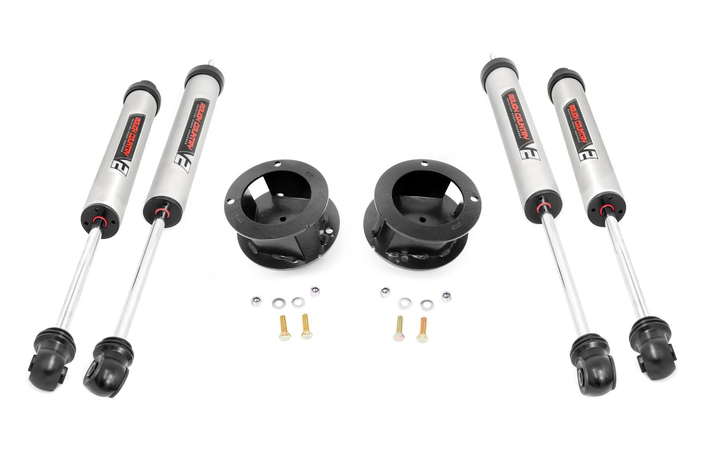 Rough Country 2.5 Inch Ram Leveling Kit w/ V2 Shocks For 14-23 2500 and 13-23 3500 4WD with Rear Leaf Spring