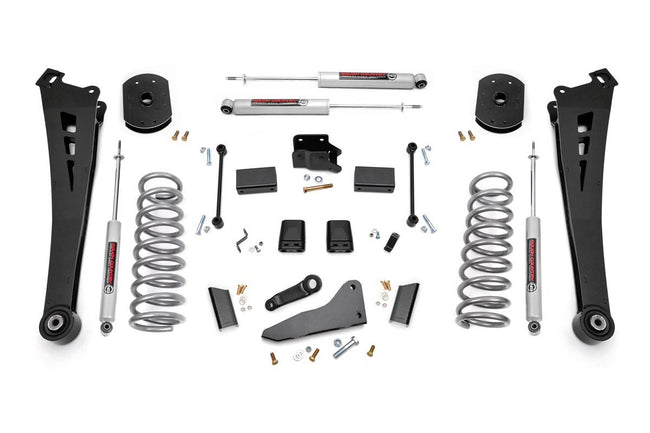 Rough Country 4.5 Inch Suspension Lift Kit Coil Springs Radius Arms 14-18 RAM Powerwagon 2500 4WD Gas