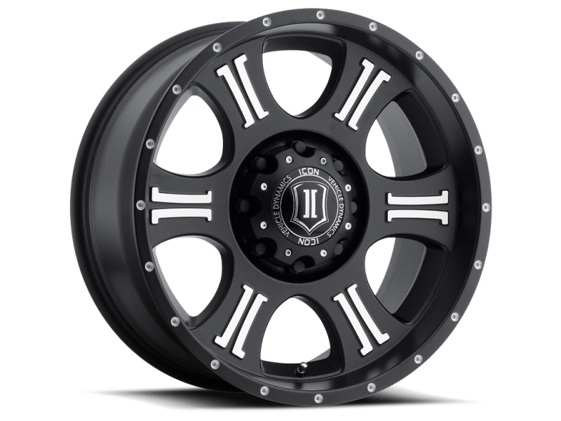 ICON Shield 20x9 8x170 0mm Offset 5in BS 125.2mm Bore Satin Black/Machined Wheel