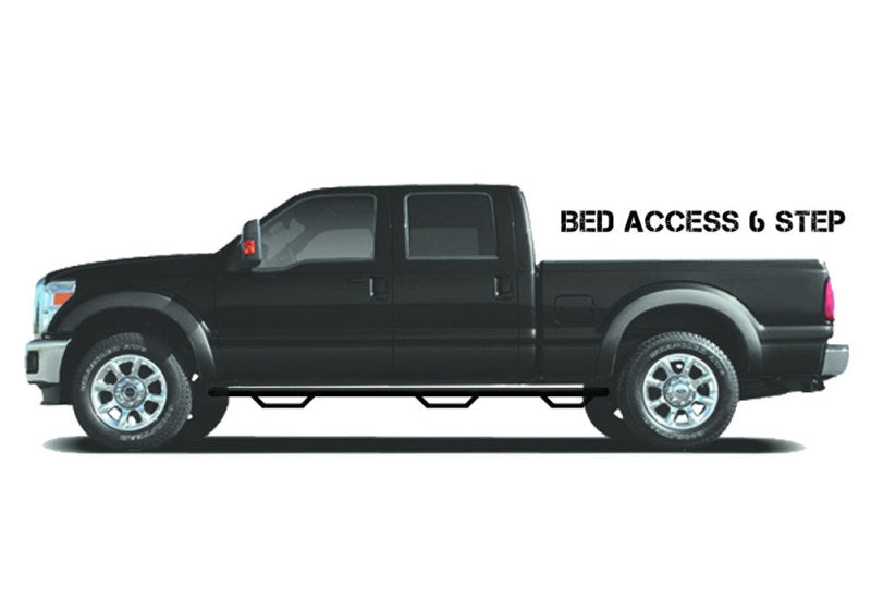 N-Fab Nerf Step 15-17 GMC - Chevy Canyon/Colorado Crew Cab 5ft Bed - Gloss Black - Bed Access - 3in