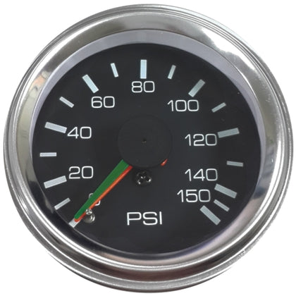 Bulldog Winch 0-150Psi Air Pressure Gauge 2 Inch Dual Needle Mechanical Lighted