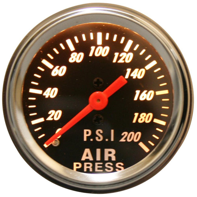 Bulldog Winch 0-200psi Air Pressure Gauge 2.0 Inch Mechanical Lighted