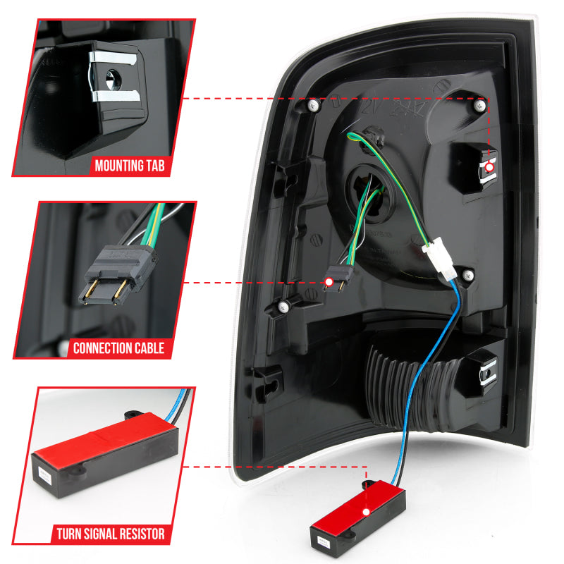 ANZO 2010-2018 Dodge Ram 1500 2500 3500 LED Taillight Plank Style Black w/Smoke Lens