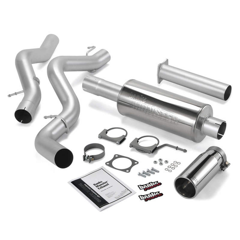 Banks Power 02-05 Chevy 6.6L EC/CCSB Monster Exhaust System - SS Single Exhaust w/ Chrome Tip