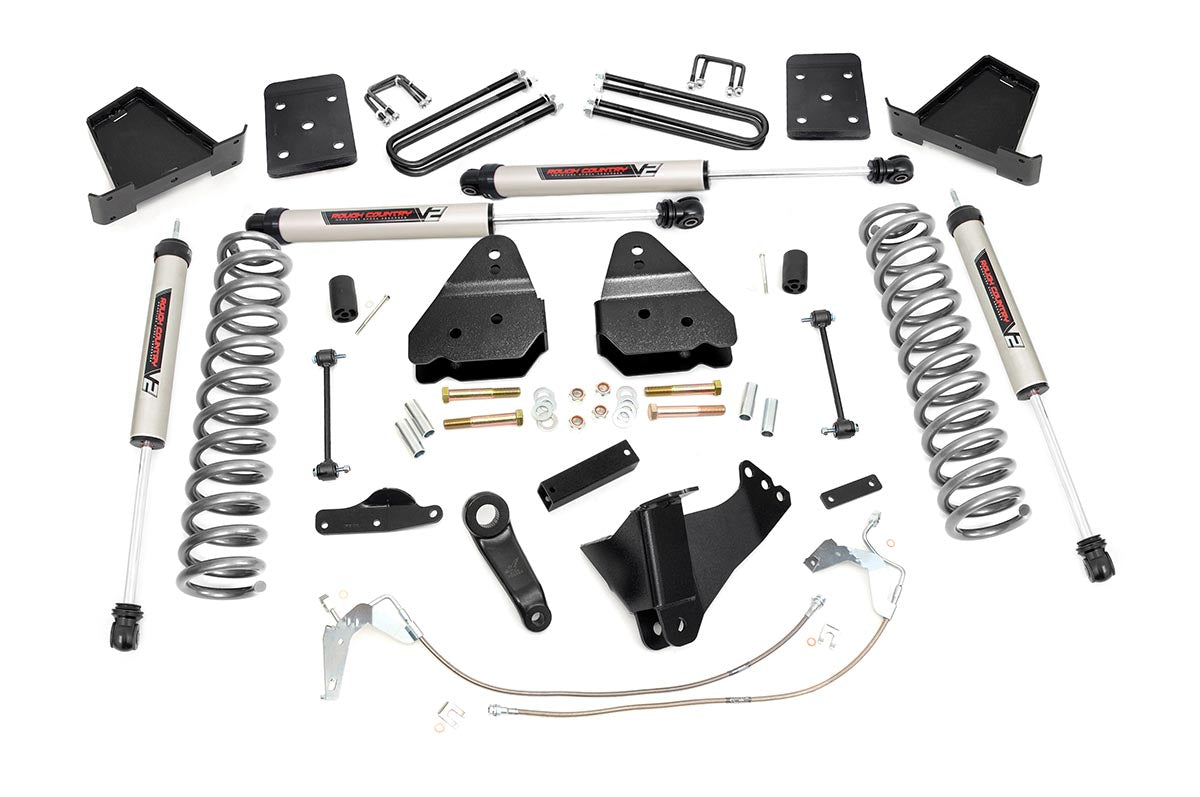 Rough Country 4.5 Inch Suspension Lift Kit w/V2 Shocks 08-10 F-250/350 4WD