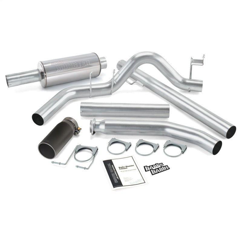 Banks Power 98-02 Dodge 5.9L Ext Cab Monster Exhaust System - SS Single Exhaust w/ Black Tip