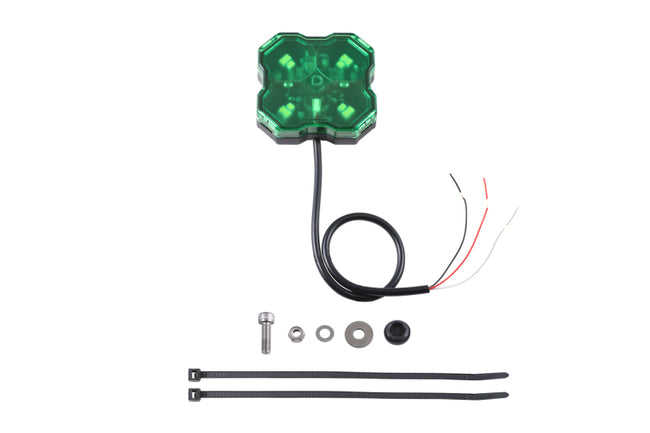 Diode Dynamics Stage Series Single Color LED Rock Light - Green Hookup (one)