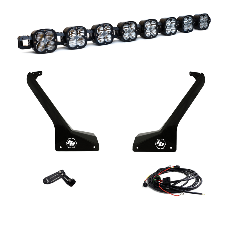 Baja Designs Jeep 2018-24 Wrangler JL Roof LED Light Kit 8 XL Linkable With Toggle Switch