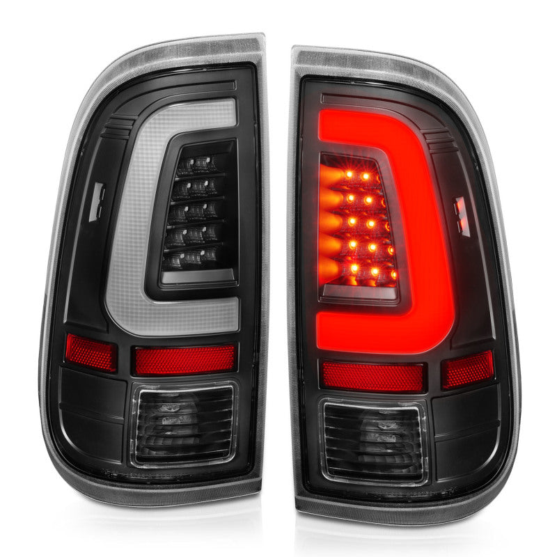 ANZO 2008-2016 Ford Super Duty LED Taillights Black Housing Clear Lens