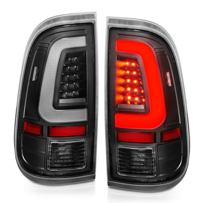 ANZO 2008-2016 Ford Super Duty LED Taillights Black Housing Clear Lens