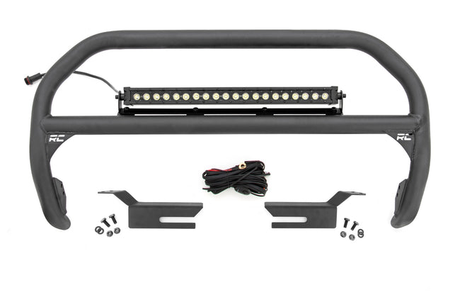 Rough Country Nudge Bar 20 Inch Black Series DRL Single Row LED 21-23 Ford Bronco 4WD