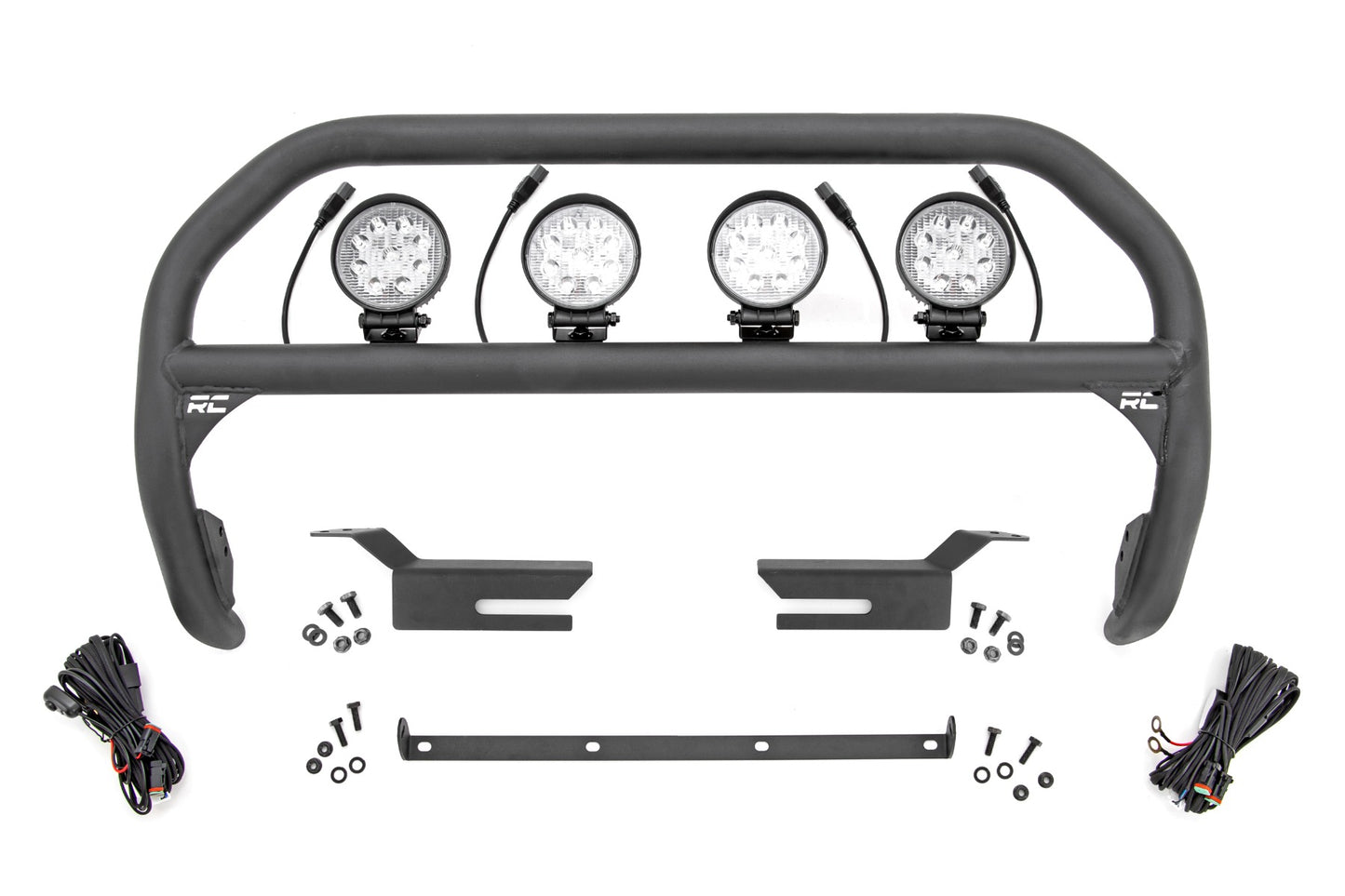 Rough Country Nudge Bar 4 Inch Round Led (x4) 21-23 Ford Bronco 4WD