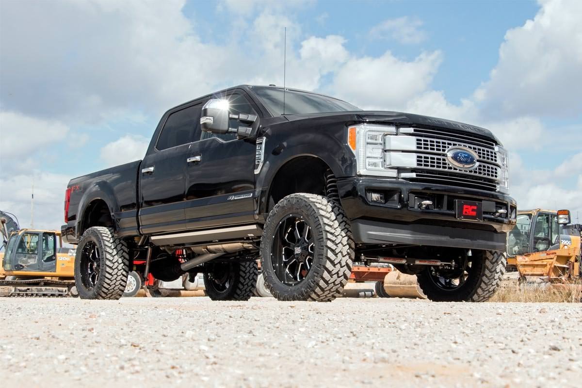 Rough Country 6 Inch Suspension Lift Kit 17-19 F-250/350 4WD Diesel 4 Inch Axle w/Overloads