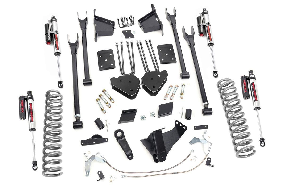 Rough Country 6 Inch Ford 4-Link Suspension Lift Kit Vertex 15-16 F-250 4WD No Overloads