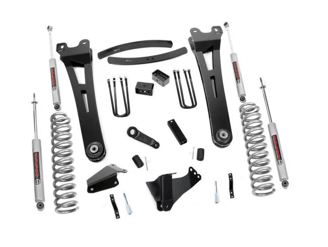 Rough Country 6 Inch Ford 05-07 F-250/F-350 Super Duty Radius Arm Suspension Lift Kit Premium N3 Shocks Diesel