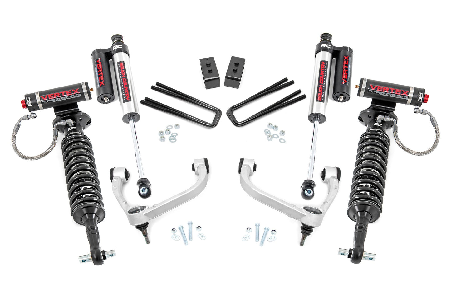 Rough Country 3.0 Inch Ford Bolt-On Arm Lift Kit w/ Vertex For 14-20 F-150 4WD