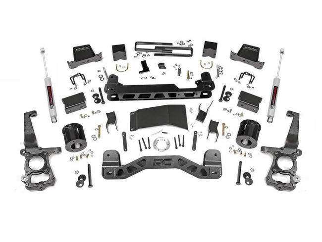 Rough Country 6 Inch Suspension Lift Kit N3 Lifted Struts and Shocks 15-20 F-150 4WD