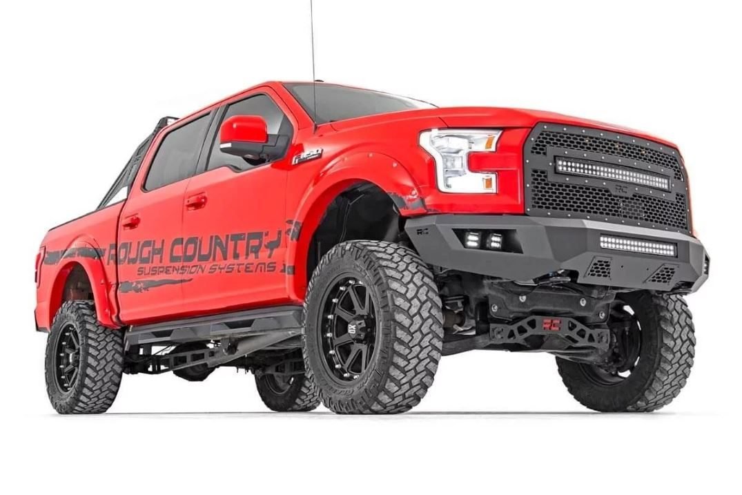 Rough Country 6 Inch Suspension Lift Kit Vertex Coilovers & V2 Rear Shocks 15-20 F-150 4WD
