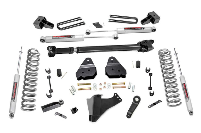 Rough Country 4.5 Inch Inch Ford Suspension Lift Kit w/ N3 Shocks and Front Driveshaft 17-20 F-350 4WD Diesel Dually