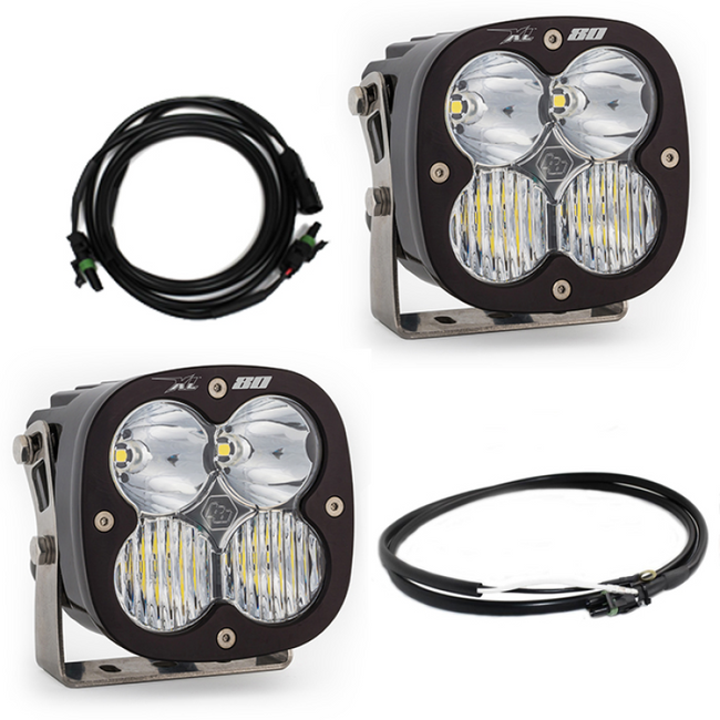 Baja Designs Jeep 2020-24 Gladiator; 2018-24 Wrangler JL With Steel Bumper LED Light Kit XL 80 w/Upfitter