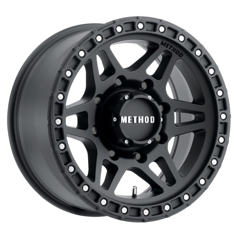 Method MR312 17x8.5 0mm Offset 8x6.5 130.81mm CB Matte Black Wheel