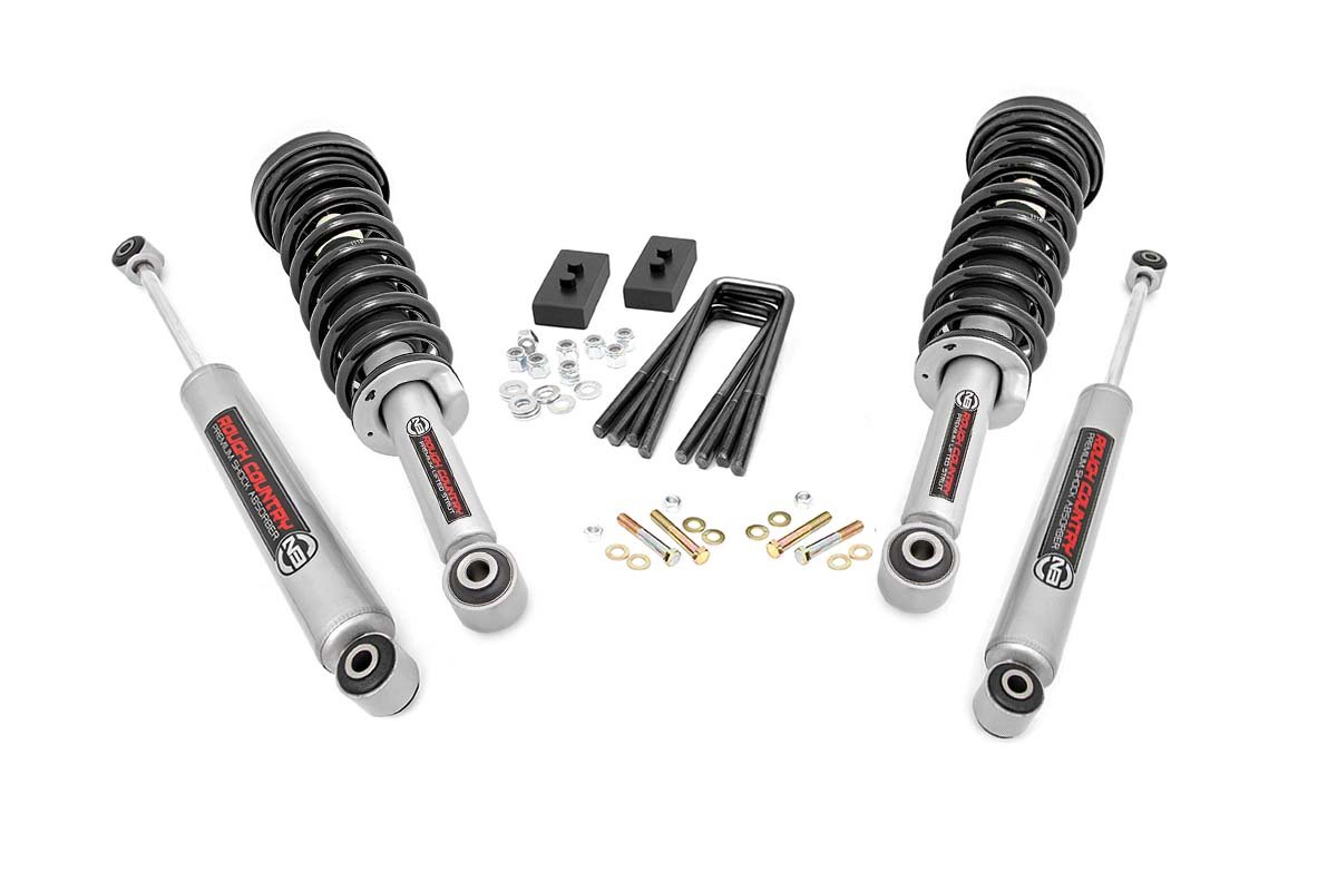 Rough Country 2.0 Inch Ford Leveling Kit w/N3 Struts and Shocks For 2021 F-150