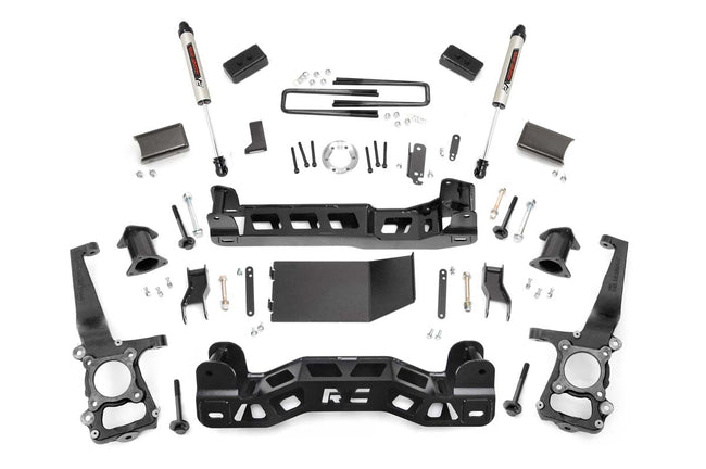 Rough Country 4 Inch Suspension Lift Kit Strut Spacers V2 Monotube Shocks 11-14 F-150 4WD