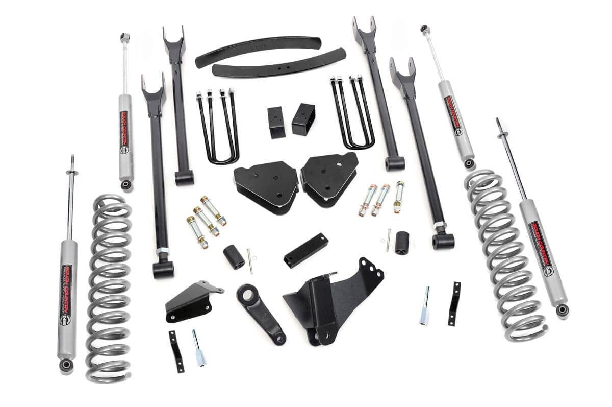 Rough Country 6 Inch Ford 4-Link Suspension Lift Kit 05-07 F-250/350 Diesel-w/o Overloads