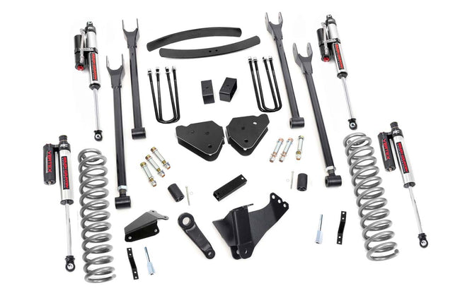 Rough Country 6 Inch Ford 4-Link Suspension Lift Kit w/Vertex Shocks 05-07 F-250/350 Gas-w/Overloads