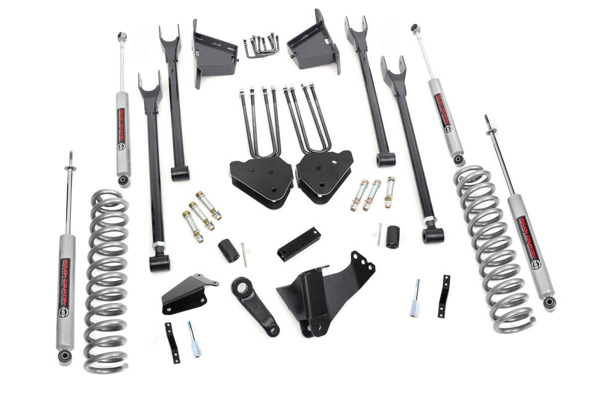 Rough Country 8 Inch Ford 4-Link Suspension Lift Kit w/N3 Shocks 05-07 F-250/350 4WD Diesel