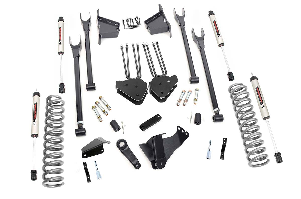 Rough Country 8 Inch Ford 4-Link Suspension Lift Kit w/V2 Shocks 05-07 F-250/350 4WD Diesel
