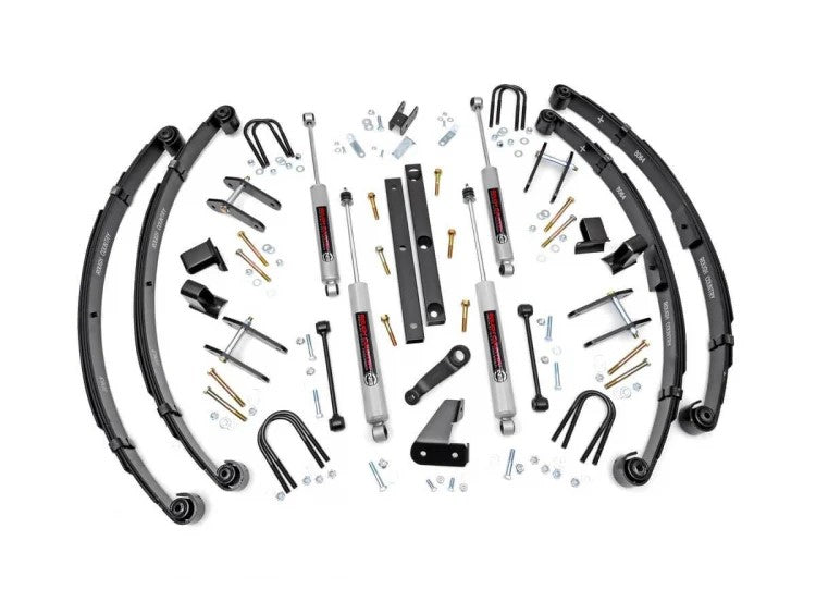 Rough Country 4.5 Inch Jeep Suspension Lift Kit Manual Steering 87-95 4WD Jeep Wrangler YJ