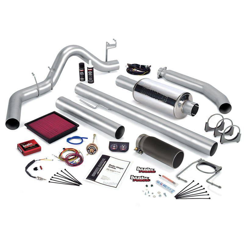 Banks Power 01 Dodge 5.9L 245Hp Ext Cab Stinger System - SS Single Exhaust w/ Black Tip