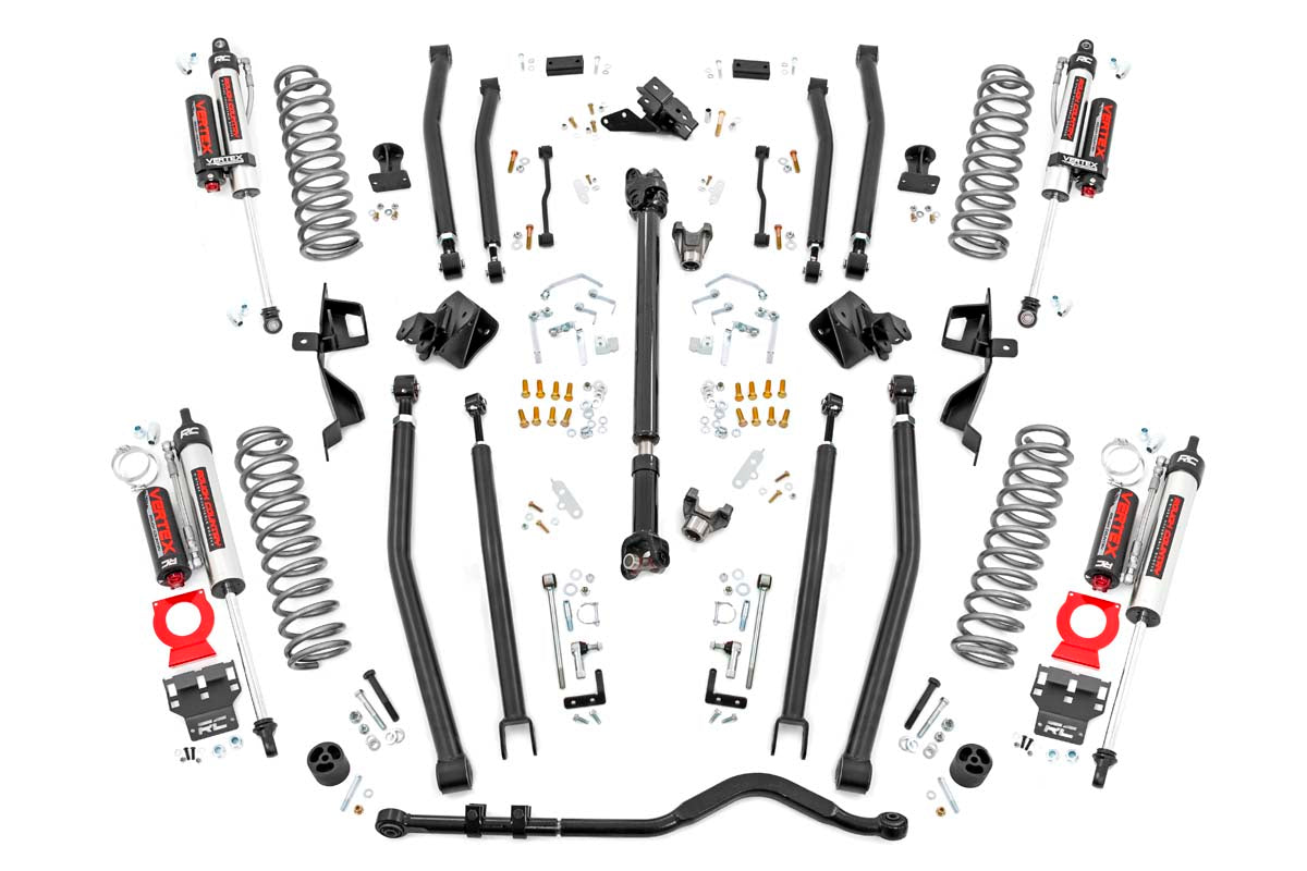 Rough Country 4 Inch Long Arm Suspension Lift Kit w/Vertex Shocks 18-20 Wrangler JL 4 Door
