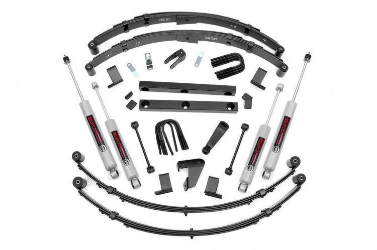 Rough Country 4 Inch Jeep Suspension Lift Kit Power Steering 87-95 4WD Jeep Wrangler YJ