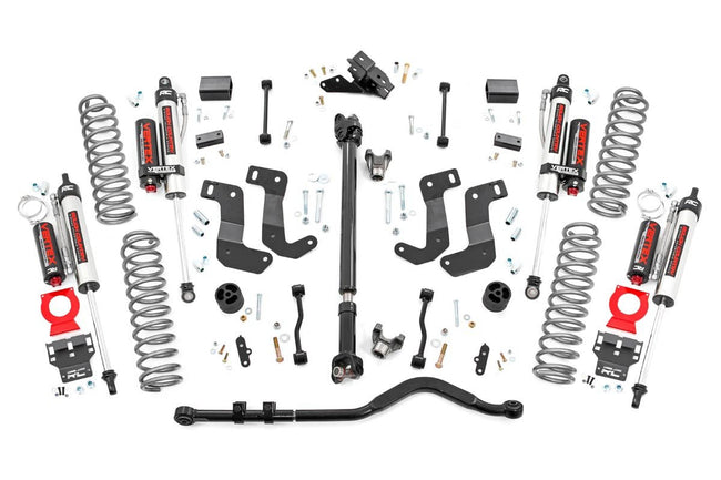 Rough Country 3.5 Inch Jeep Suspension Lift Kit V2 Shocks Stage 2 Coils & Control Arm Drop 18-20 Wrangler JL-2 Door