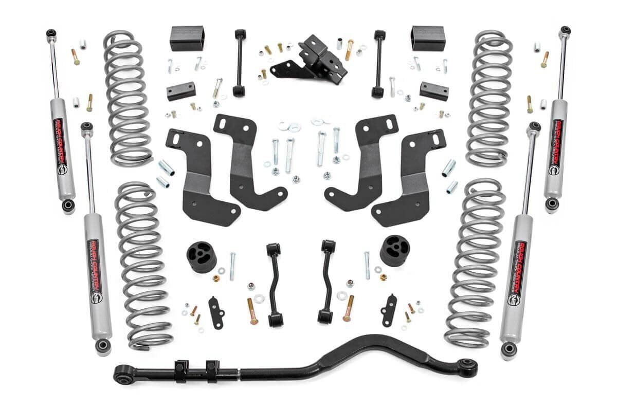 Rough Country 3.5 Inch Jeep Suspension Lift Kit Control Arm Drop 18-20 Wrangler JL-2 Door