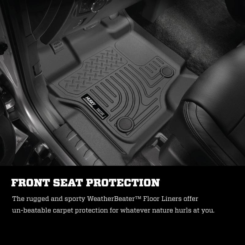 Husky Liners 2017-2024 Ford Super Duty (Crew Cab) WeatherBeater Black Rear Floor Liners