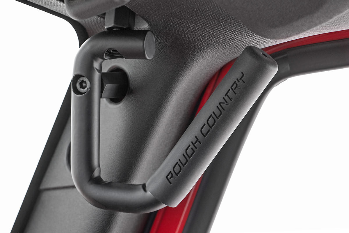 Rough Country Jeep Front Solid Steel Grab Handles 07-18 Wrangler JK Black