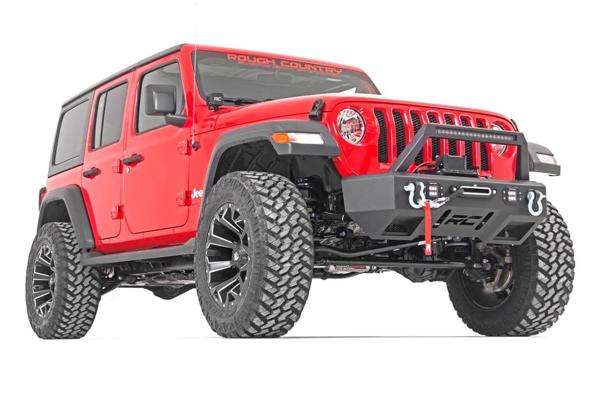 Rough Country 3.5 Inch Jeep Suspension Lift Kit Control Arm Drop & Vertex Shocks 18-20 Wrangler JL