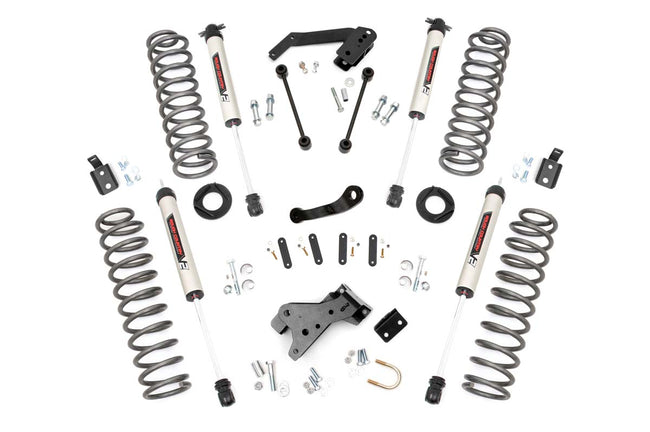Rough Country 4 Inch Jeep Suspension Lift Kit V2 Monotube Shocks 07-18 Wrangler JK 2 Door
