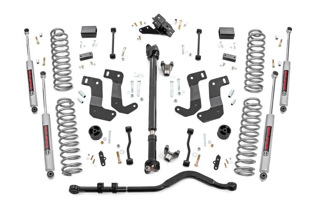 Rough Country 3.5 Inch Jeep Suspension Lift Kit Preminum N3 Shocks Stage 2 Coils & Control Arm Drop 18-20 Wrangler JL Unlimited Rubicon