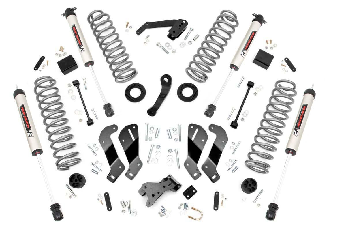 Rough Country 3.5 Inch Jeep Suspension Lift Kit w/V2 Shocks Control Arm Drop 07-18 Wrangler JK