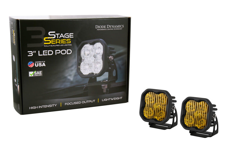 Diode Dynamics SS3 LED Pod Pro - Yellow SAE Fog Standard (Pair)