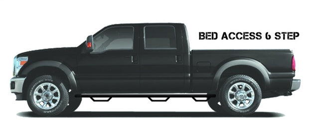 N-Fab Nerf Step 15-17 GMC - Chevy Canyon/Colorado Crew Cab 6ft Bed - Gloss Black - Bed Access - 3in