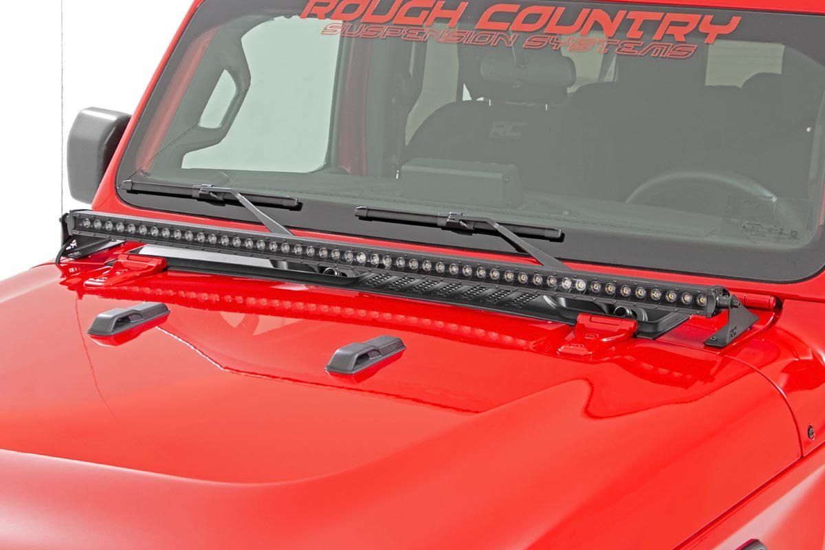 Rough Country Jeep 50 Inch LED Hood Kit 18-23 Wrangler JL, 20-23 Gladiator JT Black-Series