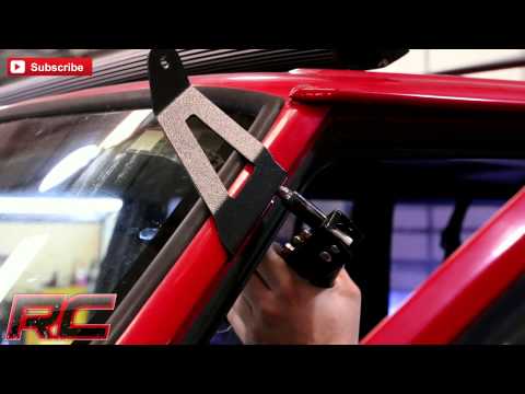 Rough Country Jeep 50-inch Black Series Curved LED Light Bar Upper Windshield Kit 84-01 Jeep XJ Cherokee