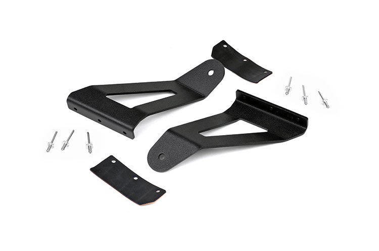 Rough Country Jeep 50-inch Black Series Curved LED Light Bar w/DRL Upper Windshield Kit 84-01 Jeep XJ Cherokee
