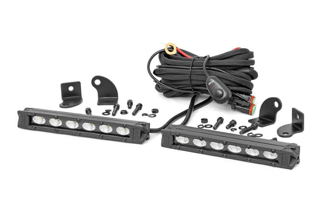 Rough Country 6-inch Slimline Cree LED Light Bars Pair Black Series